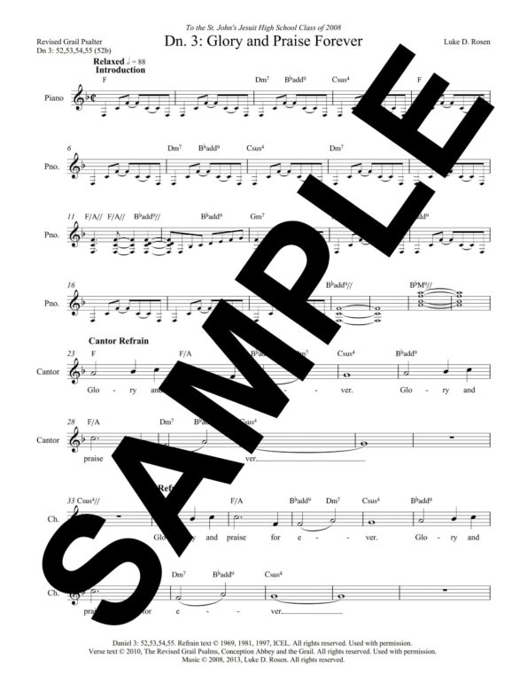 Daniel 3 Glory and Praise Forever Rosen Sample Musicians Parts 1 scaled