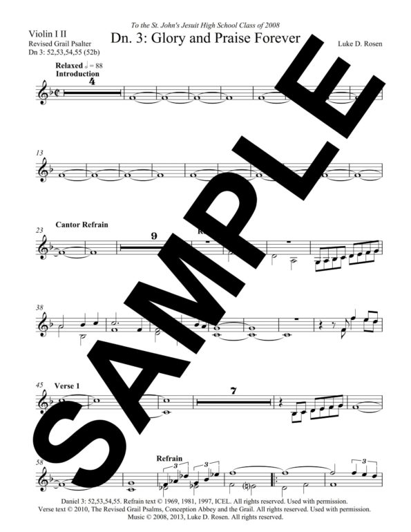 Daniel 3 Glory and Praise Forever Rosen Sample Musicians Parts 10 scaled