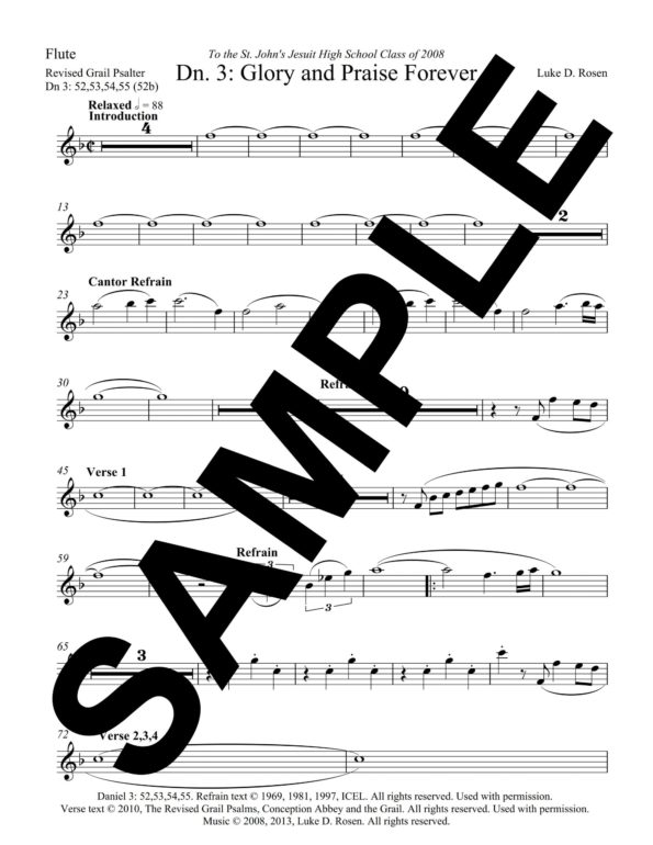 Daniel 3 Glory and Praise Forever Rosen Sample Musicians Parts 2 scaled