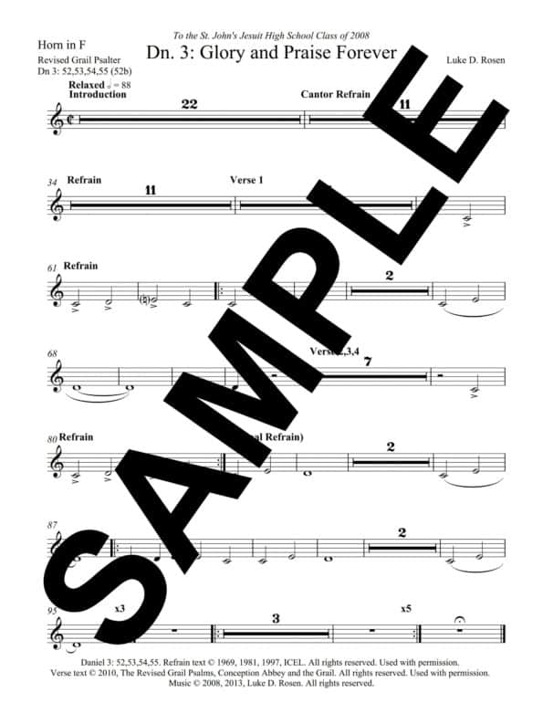 Daniel 3 Glory and Praise Forever Rosen Sample Musicians Parts 6 scaled