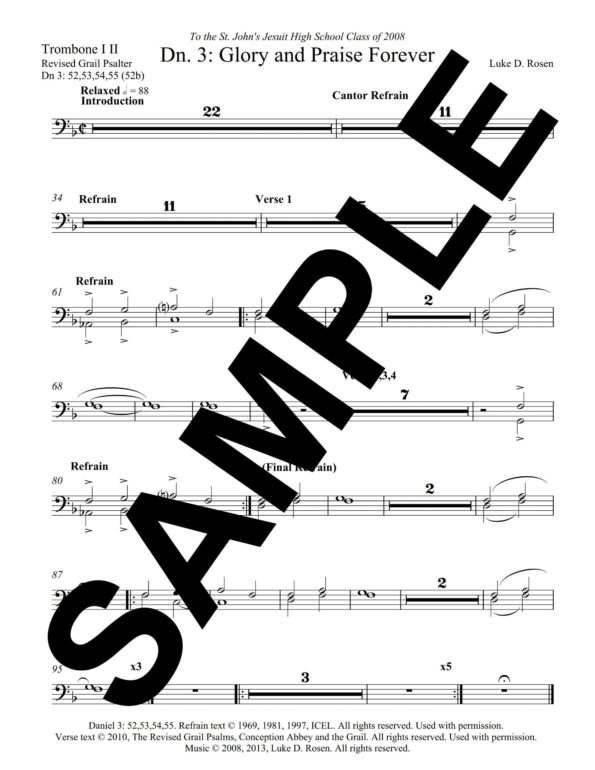Daniel 3 Glory and Praise Forever Rosen Sample Musicians Parts 8 scaled