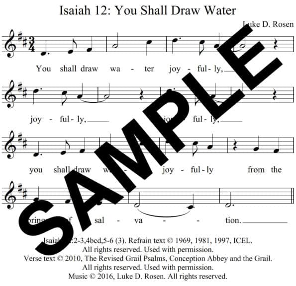 Isaiah 12 You Shall Draw Water Rosen Sample Assembly 1
