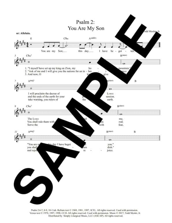 Psalm 2 You Are My Son Mesler Sample Lead Sheet scaled