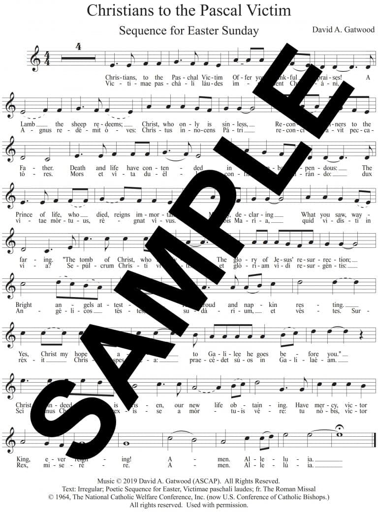 Christians, to the Paschal Victim (Easter Sequence) - Sample Congregation (Melody only)