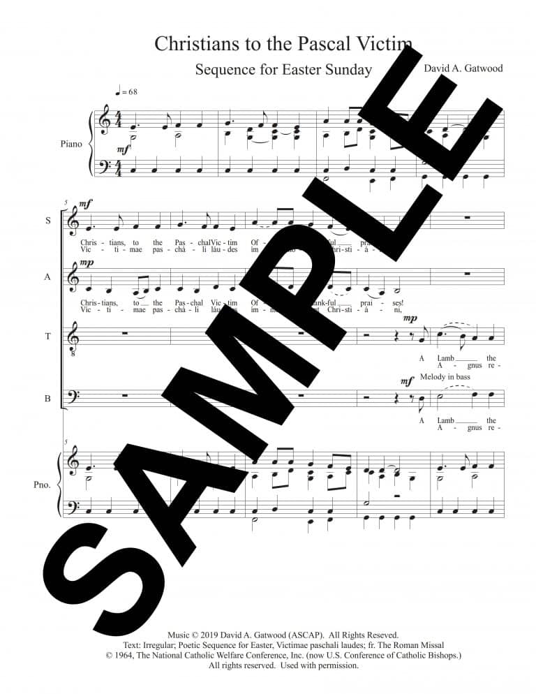 Christians, to the Paschal Victim (Easter Sequence) -Sample Score