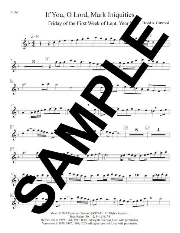 If You O Lord Mark Iniquities Psalm 130 Friday 1 Lent Year I Sample Flute scaled