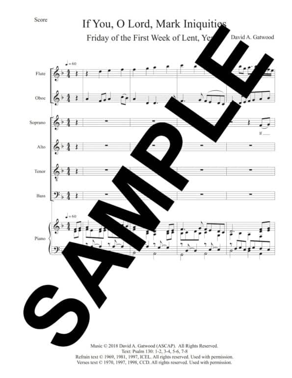 If You O Lord Mark Iniquities Psalm 130 Friday 1 Lent Year I Sample Score scaled