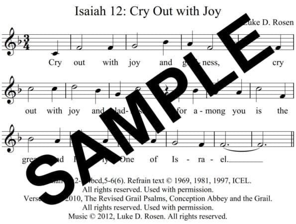 Isaiah 12 Cry Out with Joy Rosen Sample Assembly