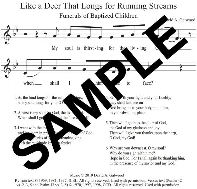 Like a Deer That Longs for Running Streams (Psalm 42) - Sample Congregation [Funeral - Baptized Children]