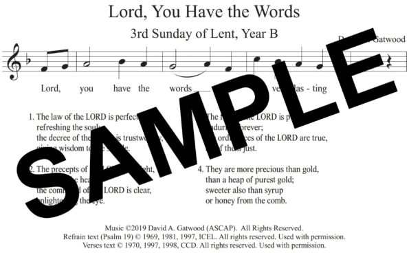 Lord You Have The Words Psalm 19 Sample Congregation Lent 3B scaled