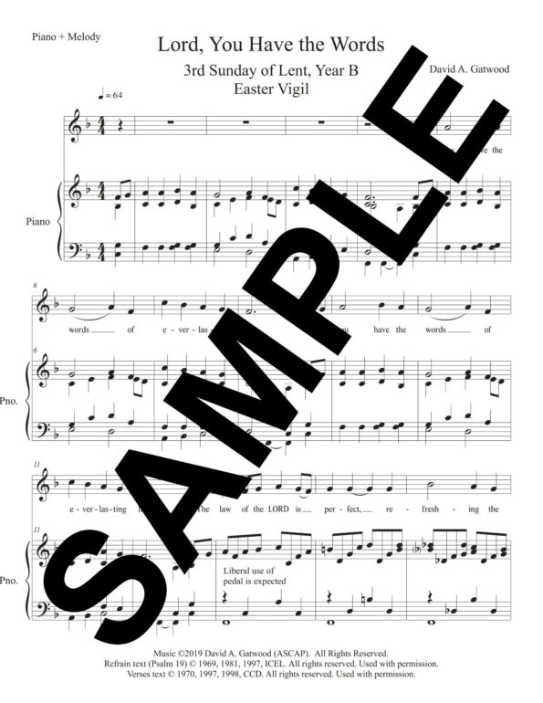 Lord You Have The Words Psalm 19 Sample Piano Melody scaled
