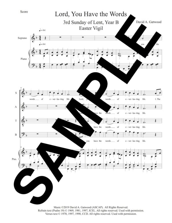 Lord You Have The Words Psalm 19 Sample Score scaled