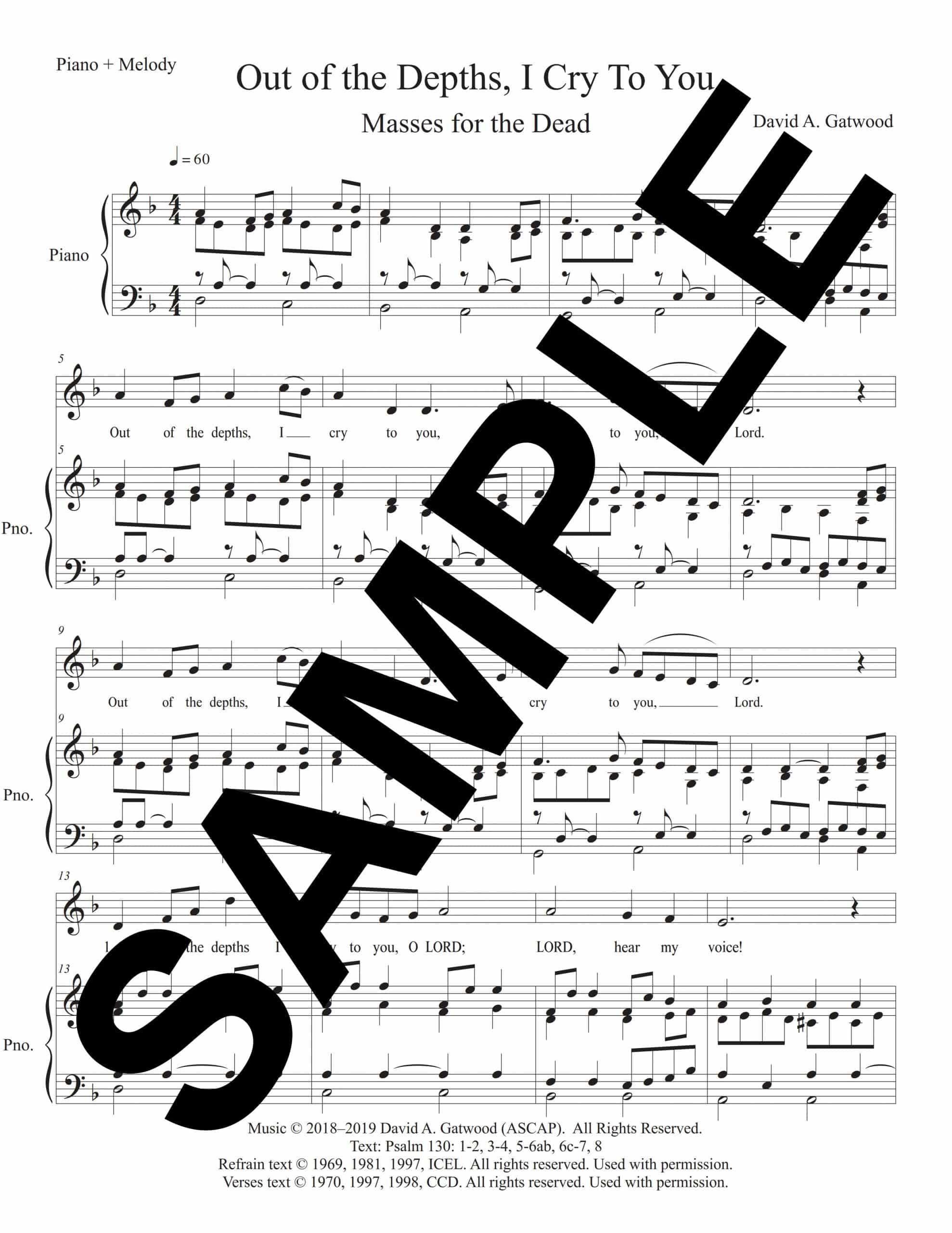 Sheet music for Psalm 130