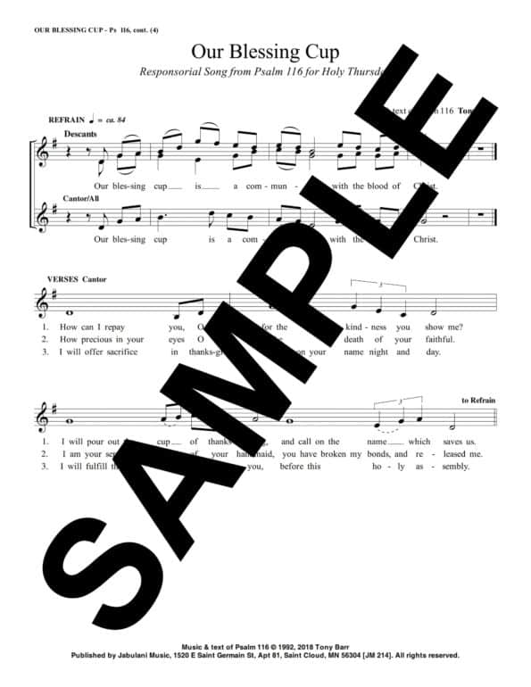 Ps 116 Our Blessing Cup HT Sample Musicians Parts 2 scaled