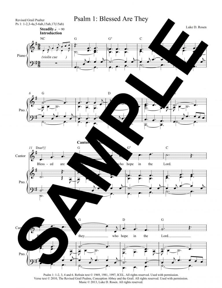 Psalm 1-Blessed Are They (Rosen) Sample Musician's Parts