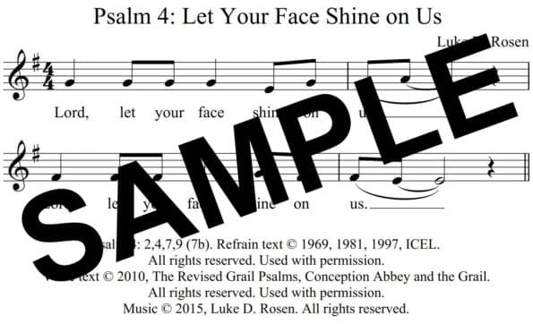 Psalm 4 Let Your Face Shine on Us Rosen Sample Assembly