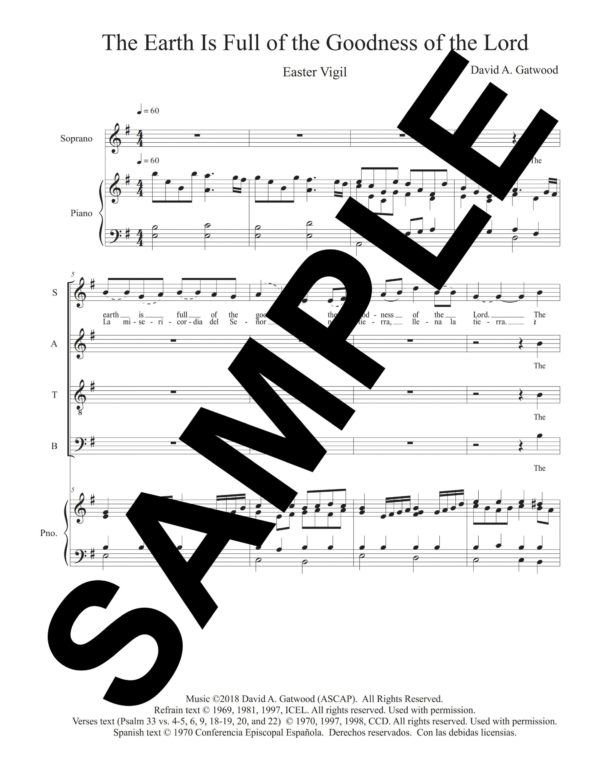 The Earth Is Full of the Goodness of the Lord Psalm 33 Sample Score scaled