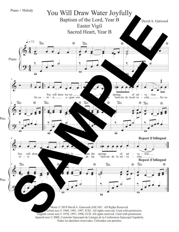 You Will Draw Water Joyfully Isaiah 12 Sample Piano Melody scaled