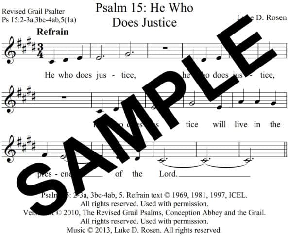 Psalm 15 He Who Does Justice Rosen Sample Assembly