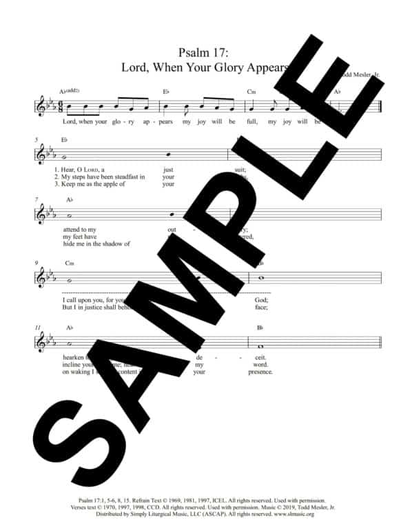 Psalm 17 Lord When Your Glory Appears Mesler Sample Lead Sheet scaled