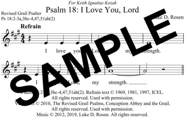 Psalm 18 I Love You Lord Rosen Sample Assembly