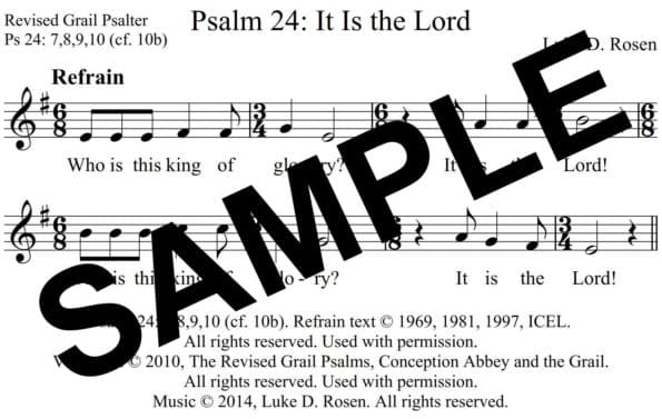 Psalm 24 It is the Lord Rosen Sample Assembly