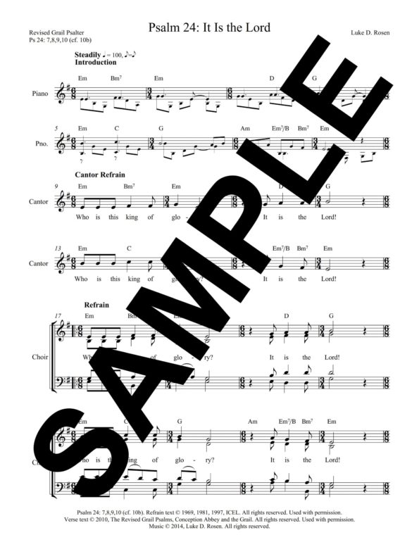 Psalm 24 It is the Lord Rosen Sample Musicians Parts 1 scaled