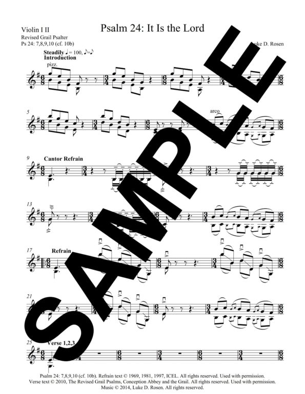 Psalm 24 It is the Lord Rosen Sample Musicians Parts 10 scaled