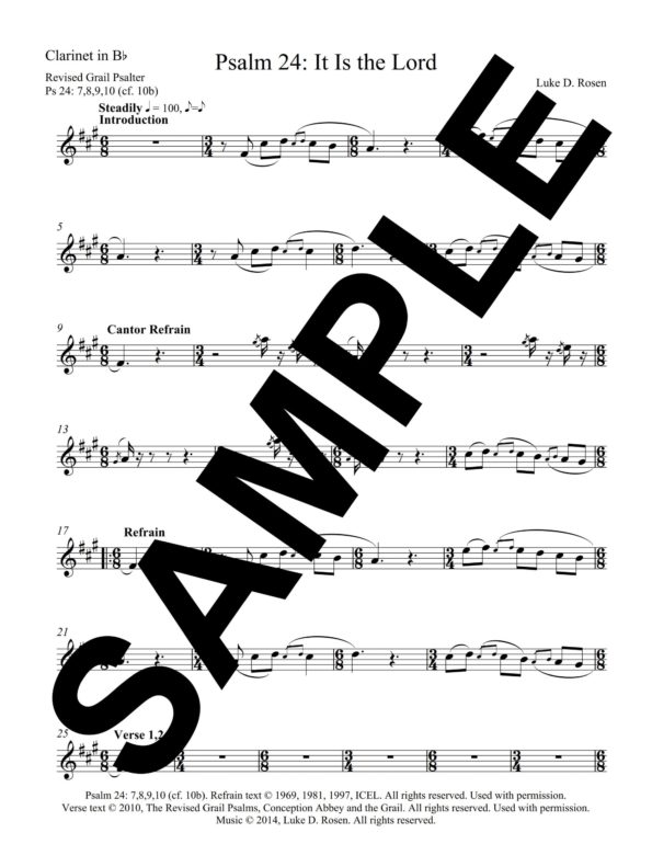 Psalm 24 It is the Lord Rosen Sample Musicians Parts 3 scaled