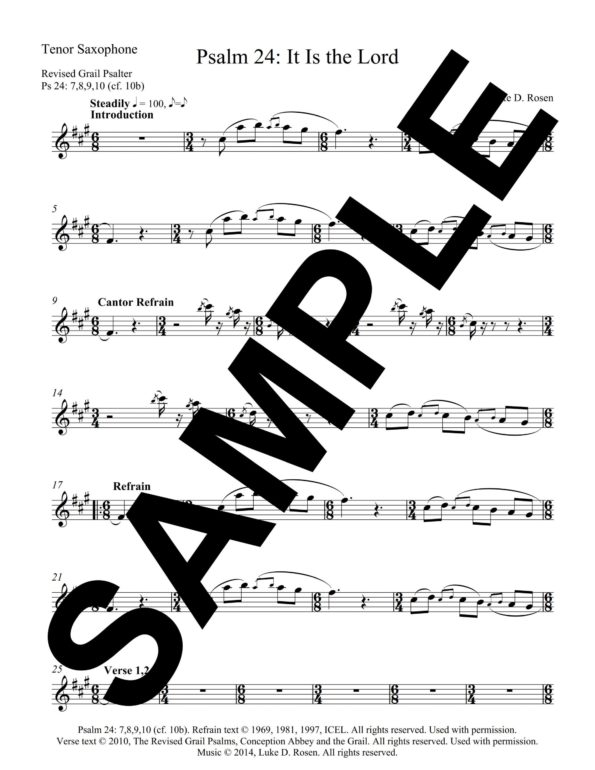 Psalm 24 It is the Lord Rosen Sample Musicians Parts 5 scaled