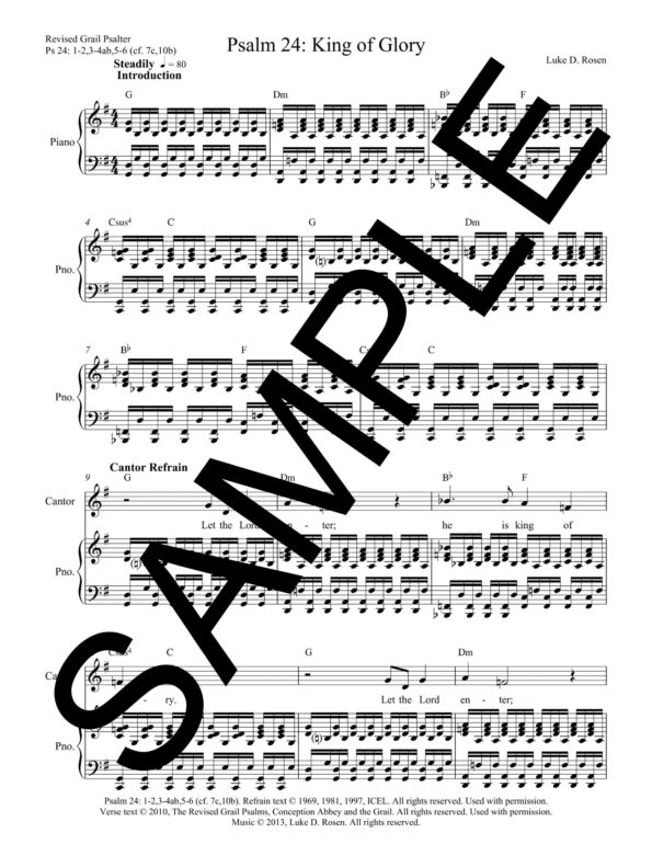 Psalm 24 King of Glory ROSEN Sample Musicians Parts scaled