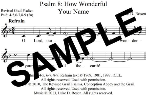Psalm 8 How Wonderful Your Name Rosen Sample Assembly