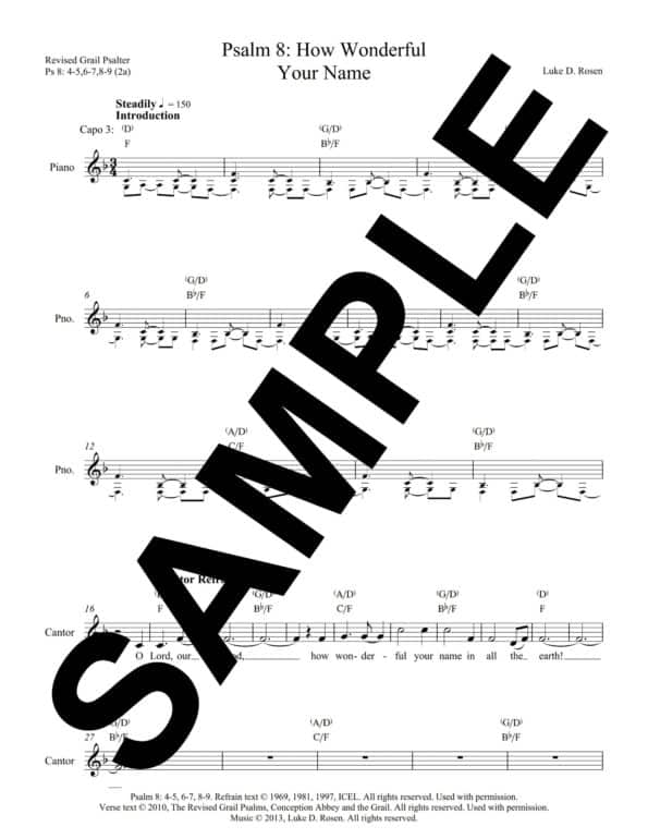 Psalm 8 How Wonderful Your Name Rosen Sample Musicians Parts 1 scaled