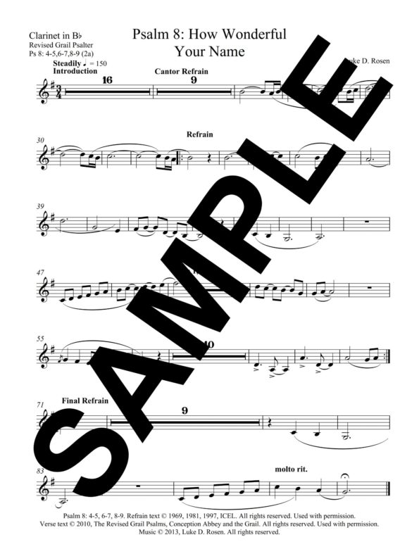 Psalm 8 How Wonderful Your Name Rosen Sample Musicians Parts 3 scaled