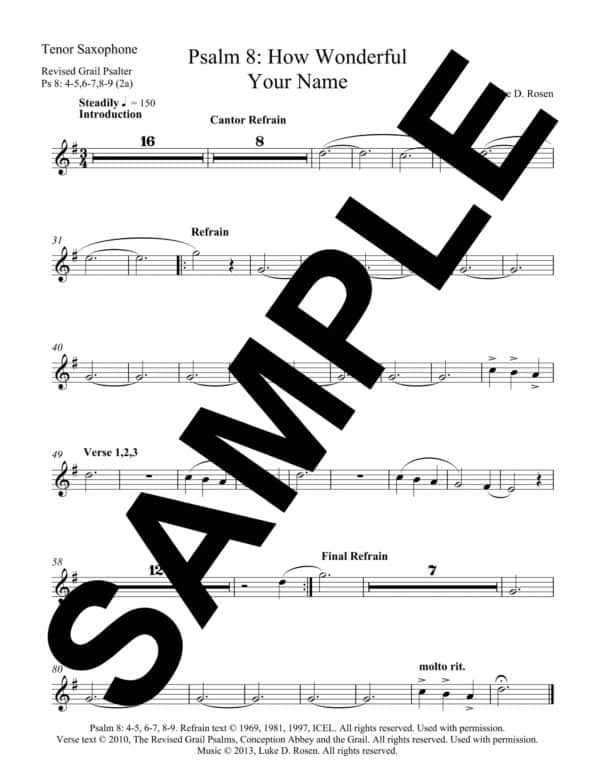 Psalm 8 How Wonderful Your Name Rosen Sample Musicians Parts 5 scaled