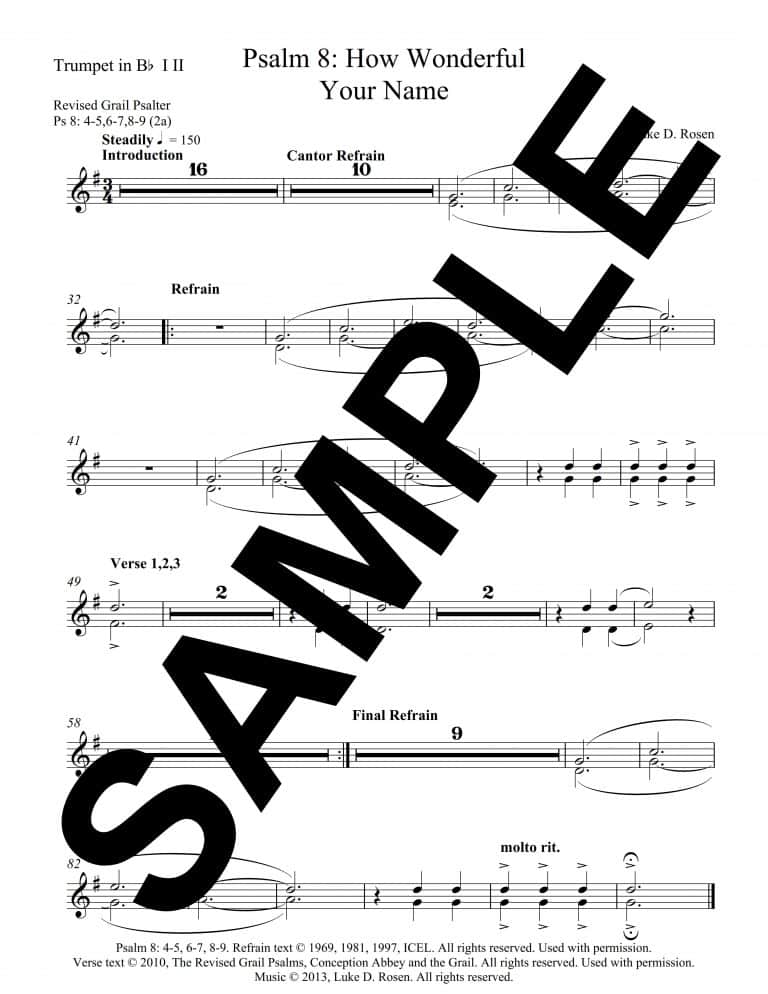Psalm 8 - How Wonderful Your Name (Rosen) Sample Musician's Parts_7
