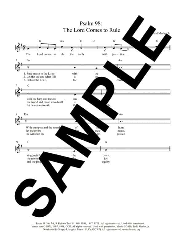 Psalm 98 The Lord Comes to Rule Mesler Sample Lead Sheet scaled