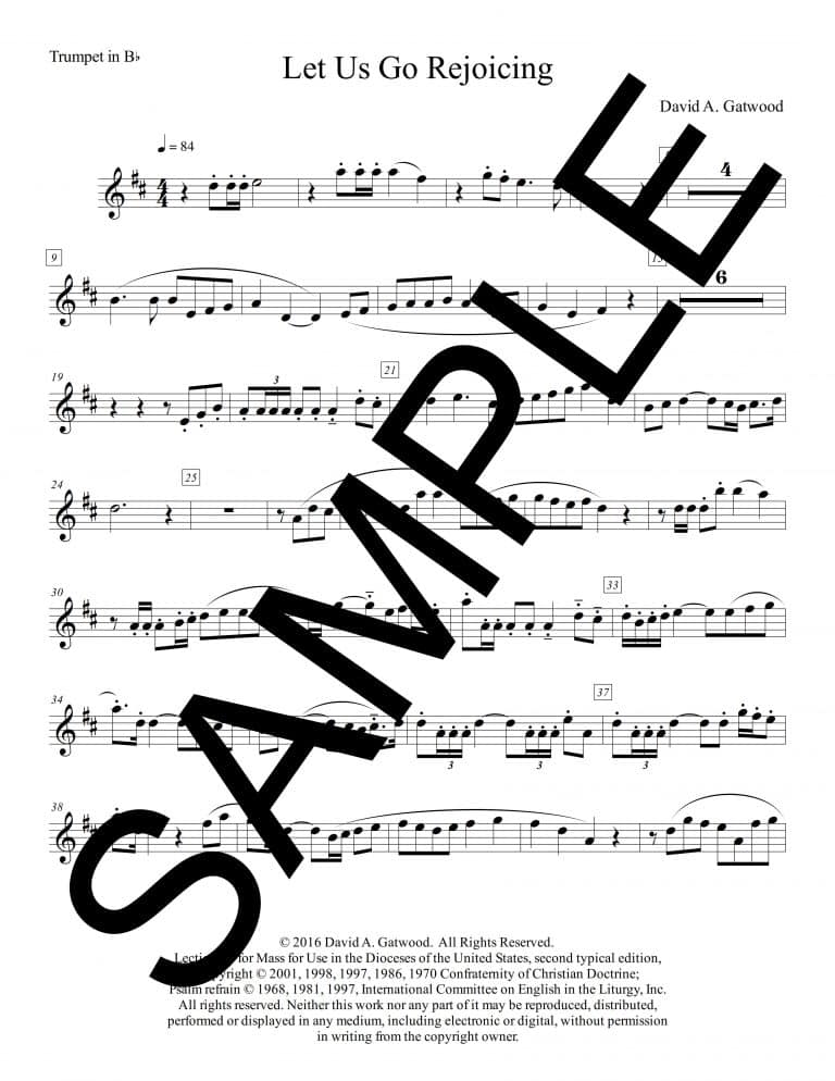 Psalm 122 - Let Us Go Rejoicing (Gatwood)-Sample Trumpet in Bb