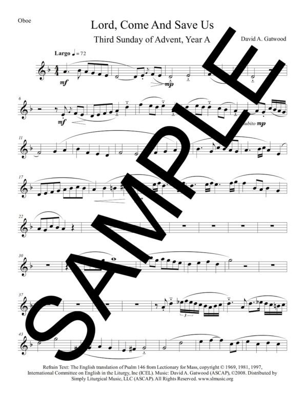 Psalm 146 Lord Come and Save Us Gatwood Sample Oboe scaled