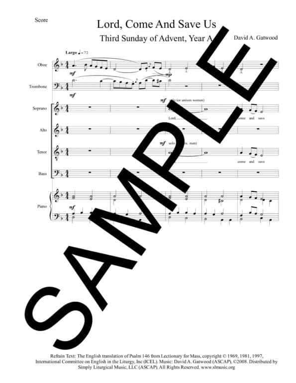 Psalm 146 Lord Come and Save Us Gatwood Sample Score scaled