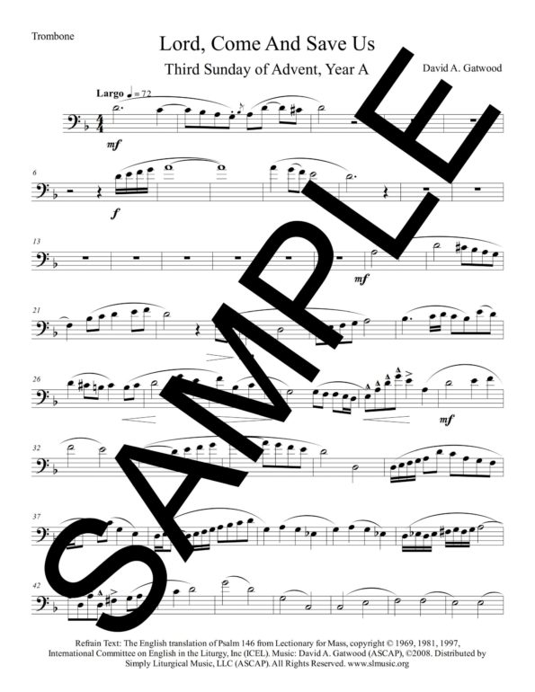 Psalm 146 Lord Come and Save Us Gatwood Sample Trombone scaled
