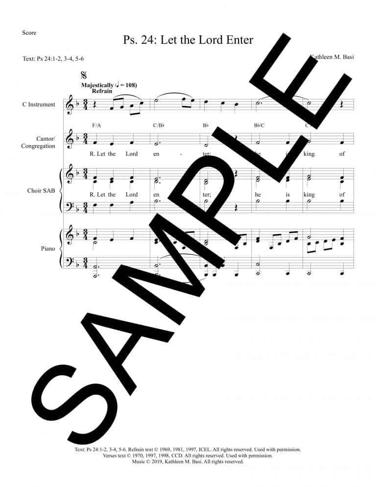 Psalm 24 - Let the Lord Enter (Basi)-Sample Score