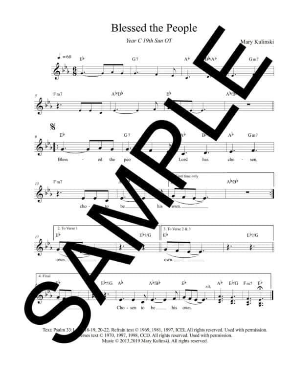 Psalm 33 Blessed the People Kulinski Sample Lead Sheet scaled