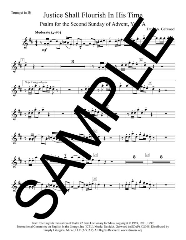 Psalm 72 Justice Shall Flourish in His Time Gatwood Sample Trumpet in Bb scaled
