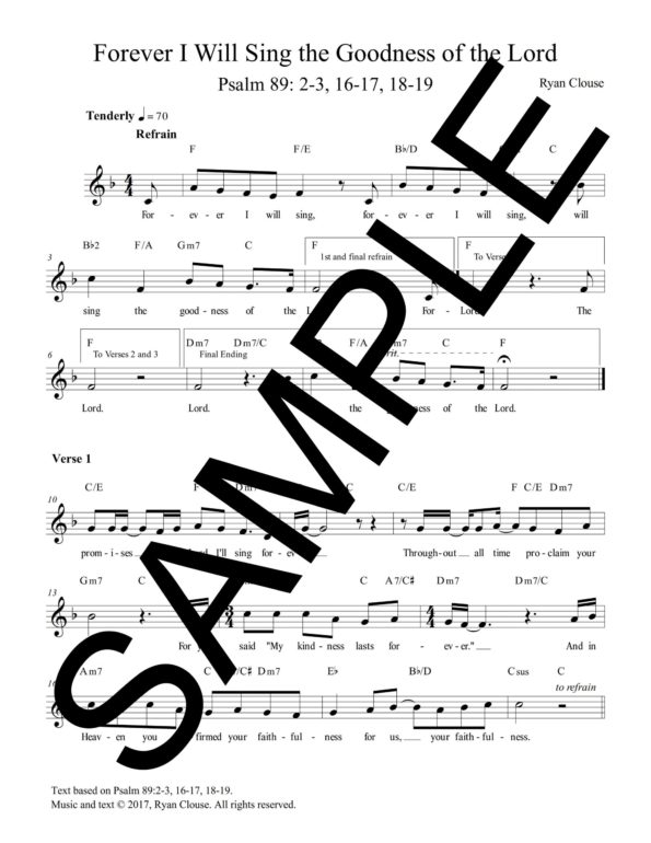 Psalm 89 Forever I Will Sing ClouseSample Lead Sheet scaled