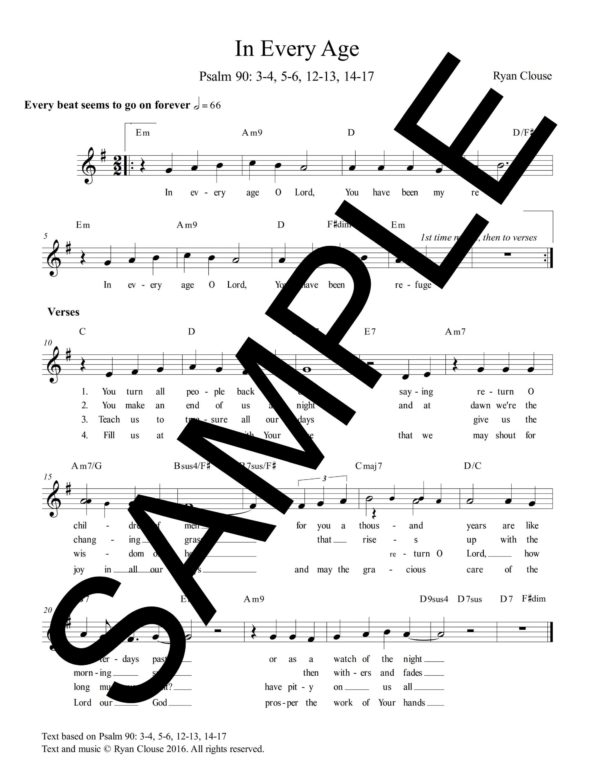 Psalm 90 In Every Age Clouse Sample Lead Sheet scaled