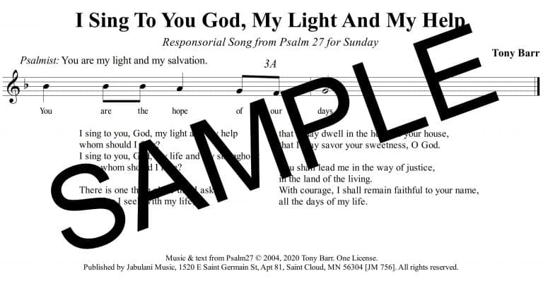 3A Ps 27 I Sing To You God, My Liht And My Help - Sample Assembly