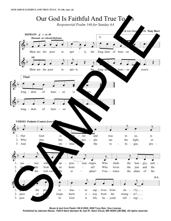 4A Ps 146 Our God Is Faithful And True To Us JM 688Sample Musicians Parts 2 scaled