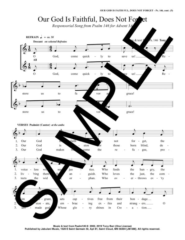 Adv 3A Ps 146 Our God Is Faithful Does Not Forget jm 688 Sample Musicians Parts 1 scaled