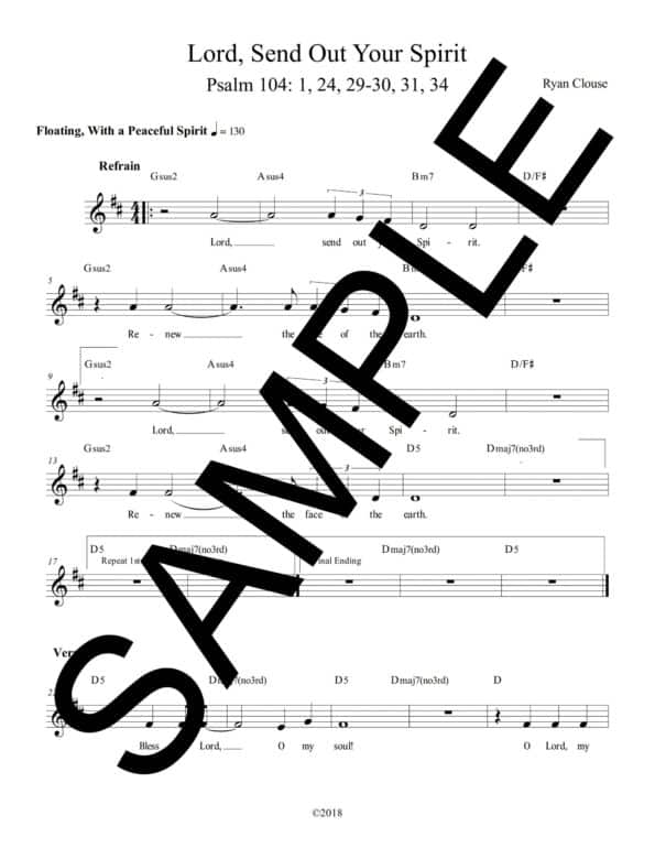 Psalm 104 Lord Send Out Your Spirit Clouse Sample Lead Sheet scaled